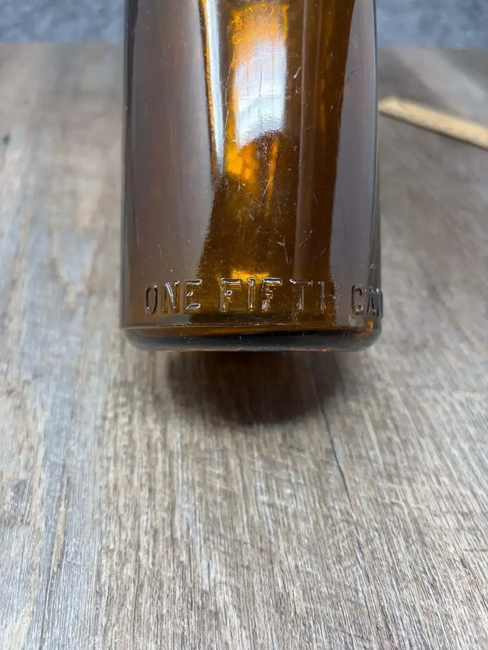 Duffy Malt Whiskey Bottle Amber Embossed Rochester NY 1/5 Gallon Antique